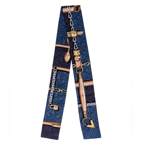 🔥💯 Authentic Louis Vuitton Denim Confidential Silk Bandeau - Picture 5 of 5